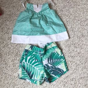 Janie and Jack leaf shorts and top